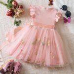 NNJXD Baby Girl Flower Embroidery Tulle Dress Elegant Toddler Birthday Party Dresses - Image 2