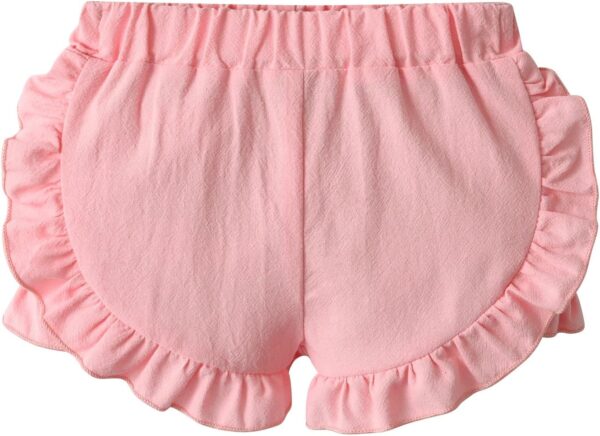 Derouetkia Infant Baby Girl Shorts Colourful Summer with Ruffle Design 3 Pcs - Image 2