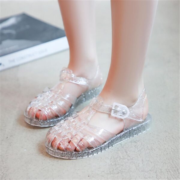 CENCIRILY Toddler Girls Jelly Sandals Soft Rubber Sole Closed Toe Glitter Sparkle Summer Beach Holiday Princess Dress Up Shoes - Image 5