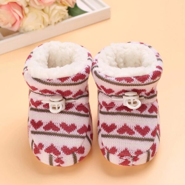 Fashion Toddler Colorful Little Girls Winter Warm Kids Baby Knitted Pre Walkers Boots Rain Boot Baby Girl - Image 4