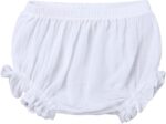 UIFLQXX Baby Girl 𝗕loomers Shorts, Newborn Infant Girl Ruffled Cotton Short Pants Kids Solid Colors Shorts 6 to 24Months