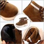 FEOYA Toddler Baby Boys Girls British Style Ankle Boots Suede Snow Boots Fur Lined Warm Shoe Lace Up Boots Shoes - Image 4