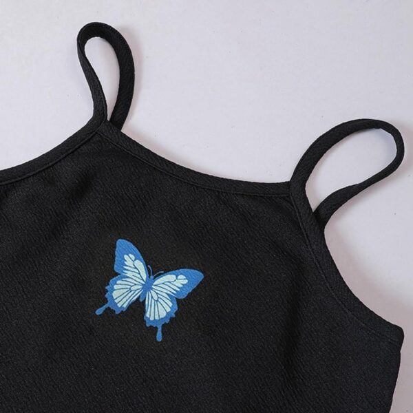 LIKCAISA Girls 2 Piece Outfits Cute Kids Sleeveless Bodycon Cami Dress & Long Sleeve Tops Crop Set for Teen Girls Party Clothes Summer Christmas Clothing Teenage Girls School Preppy Butterfly Dresses - Image 7