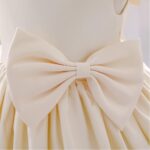 IBTOM CASTLE Flower Girls Wedding Dress Kids Pageant Bridesmaid Dress Baby Silky Satin Bowknot Toddler Girl Pirncess Birthday Party Christening Baptism Dress Formal Prom Gown - Image 5