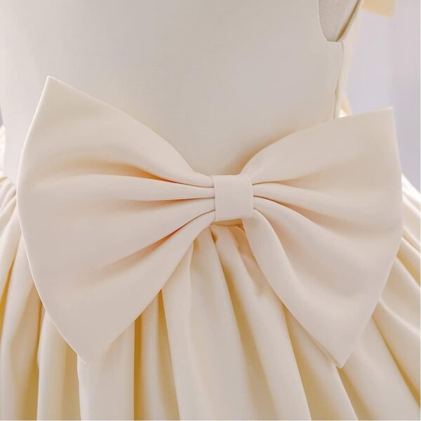 IBTOM CASTLE Flower Girls Wedding Dress Kids Pageant Bridesmaid Dress Baby Silky Satin Bowknot Toddler Girl Pirncess Birthday Party Christening Baptism Dress Formal Prom Gown - Image 5