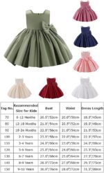 IBTOM CASTLE Flower Girls Wedding Dress Kids Pageant Bridesmaid Dress Baby Silky Satin Bowknot Toddler Girl Pirncess Birthday Party Christening Baptism Dress Formal Prom Gown - Image 7