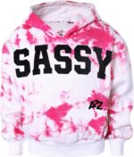 A2Z 4 Kids Girls Tracksuit Tie Dye Sassy Fleece Hooded Crop Top Bottom Jogging Suit Joggers Age 5 6 7 8 9 10 11 12 13 Years - Image 2