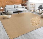 Living Room Rug Plain Simple And Modern Short-Pile, Various Sizes and colours, Size:120x170 cm, Colour:Gold