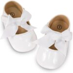 CENCIRILY Baby Girl Mary Jane Shoes Anti-Slip First Walking Bowknot Soft Sole Princess Wedding Dress Flats for 0-18 Month