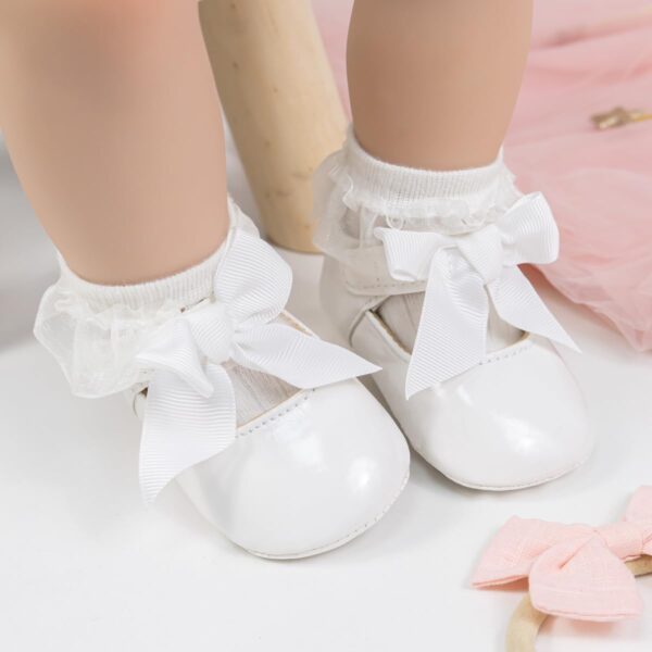 CENCIRILY Baby Girl Mary Jane Shoes Anti-Slip First Walking Bowknot Soft Sole Princess Wedding Dress Flats for 0-18 Month - Image 2