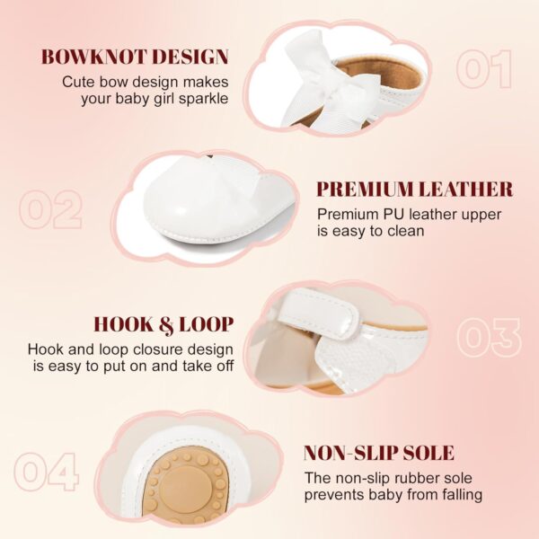 CENCIRILY Baby Girl Mary Jane Shoes Anti-Slip First Walking Bowknot Soft Sole Princess Wedding Dress Flats for 0-18 Month - Image 5
