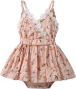 Baby Girl Dress Floral Print for Infant Baby Girl Romper Cute Outfit Set