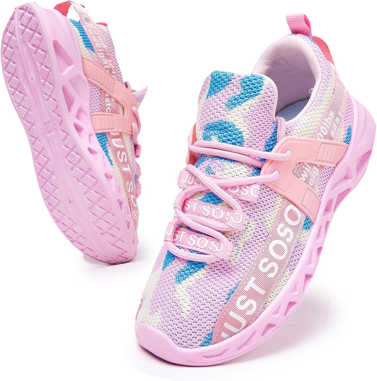 1744716700_81k4vfyA5uL._AC_SL1500_.jpg Daclay Kids Shoes Boys Girls Sports Soft Soled Running Elastic Cushion Cool Sneaker - Image 1