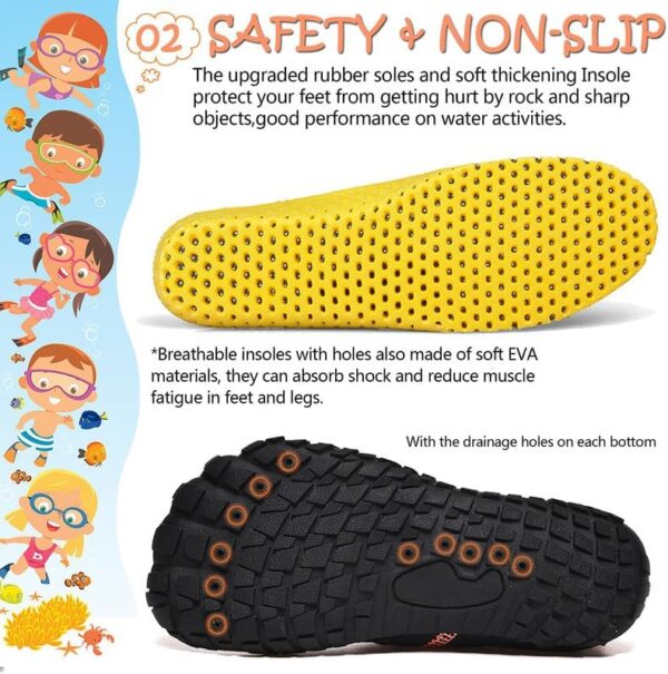 Water Shoes Kids Boys Girls Beach Shoes Kids Aqua Swimmming Shoes Pool Barefoot Shoes Quick Dry Lightweight Kids Surfing Diving Shoes - Image 3