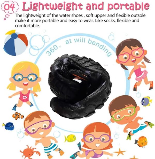 Water Shoes Kids Boys Girls Beach Shoes Kids Aqua Swimmming Shoes Pool Barefoot Shoes Quick Dry Lightweight Kids Surfing Diving Shoes - Image 5