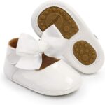 Sonsage Infant Baby Girls Bowknot Mary Jane Toddler PU Leather Soft Sole Princess Wedding Dress First Walking Flats Prewalker Newborn Ballet Shoes - Image 2