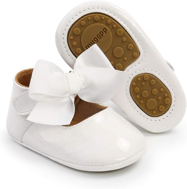 Sonsage Infant Baby Girls Bowknot Mary Jane Toddler PU Leather Soft Sole Princess Wedding Dress First Walking Flats Prewalker Newborn Ballet Shoes - Image 2