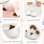 Sonsage Infant Baby Girls Bowknot Mary Jane Toddler PU Leather Soft Sole Princess Wedding Dress First Walking Flats Prewalker Newborn Ballet Shoes - Image 5