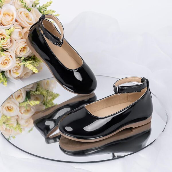 Toddler Little Girl Mary Jane School Shoes Soft Anti-Slip Sole Hook and Loop Wedding Dress Flat - Image 4
