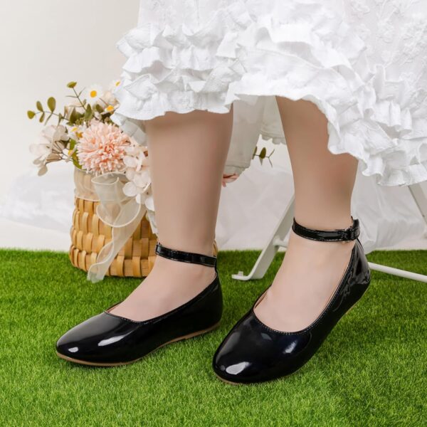 Toddler Little Girl Mary Jane School Shoes Soft Anti-Slip Sole Hook and Loop Wedding Dress Flat - Image 5