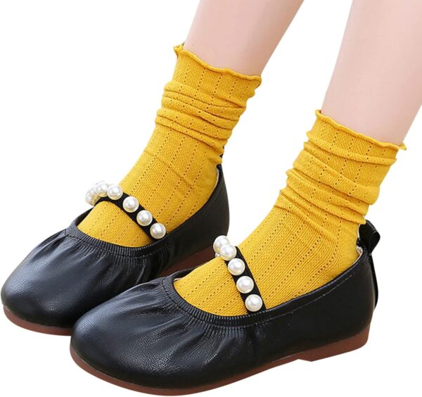 Girls Kids Leather Soft Sandals Dress Dance Loafers Beaded Strap Summer Casual Shoes Baby Toddler Ankle Closed Toe Shoes - Image 3