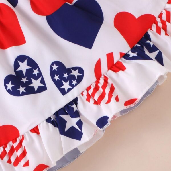 KONFEN Baby Girl Toddler Dress - Sleeveless Dresses with Stripe Star Heart + Headband, Newborn Toddler Dress Set Outfits Spring Summer Autumn for 0-3 Years (Red) - Image 3