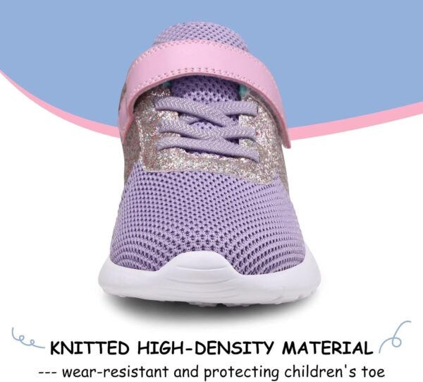 Girls Trainers Kids Athletic Shoes Toddlers Glitter Casual Lightweight Sneakers Sports Shoes Breathable Tennis Road Trail Running Shoes - Image 5