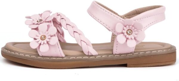 Girls Sandals Toddler Girls Flower Summer Sandals Little Girl Leather Sansals Open Toe Holiday Vacation Shoes - Image 2