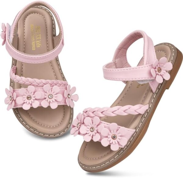 Girls Sandals Toddler Girls Flower Summer Sandals Little Girl Leather Sansals Open Toe Holiday Vacation Shoes - Image 7