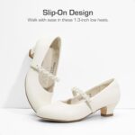DREAM PAIRS Girls Party Shoes Low Heels for Little Big Girl Mary Jane Shoes with Pearl Rhinestones Flower Girl Pumps Princess Wedding - Image 5