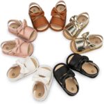 Sonsage Infant Baby Girls Boys Summer Sandals Newborn Bowknot Crib Sandal Outdoor Beach Toddler Pu Leather Soft Rubber Sole Dress Flats First Walker Shoes - Image 3