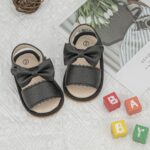 Sonsage Infant Baby Girls Boys Summer Sandals Newborn Bowknot Crib Sandal Outdoor Beach Toddler Pu Leather Soft Rubber Sole Dress Flats First Walker Shoes - Image 4