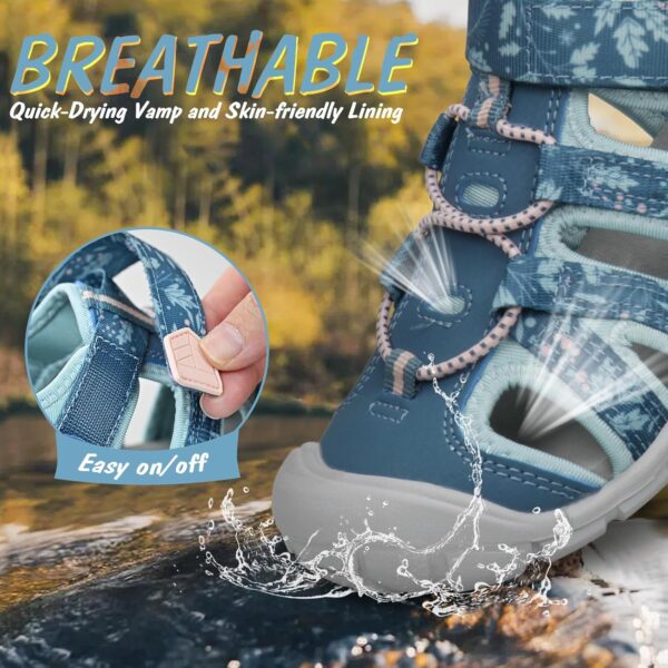 Kids Closed Toe Sandals for Boys Girls Adjustable Walking Hiking Sports Summer Shoes Size 7.5 UK (25 EU) Toddler to 3 UK (35 EU) Big Kid - Image 3