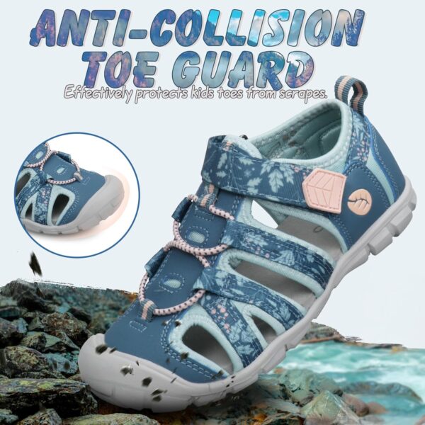 Kids Closed Toe Sandals for Boys Girls Adjustable Walking Hiking Sports Summer Shoes Size 7.5 UK (25 EU) Toddler to 3 UK (35 EU) Big Kid - Image 5