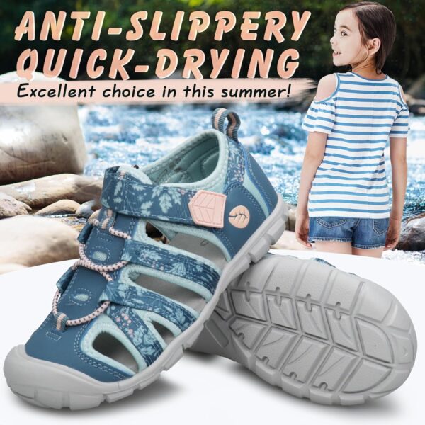 Kids Closed Toe Sandals for Boys Girls Adjustable Walking Hiking Sports Summer Shoes Size 7.5 UK (25 EU) Toddler to 3 UK (35 EU) Big Kid - Image 6