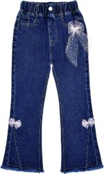 Peacolate 4-10T Spring Fall Little Big Girls 2pcs Clothing Set Tops and Jeans - Image 3