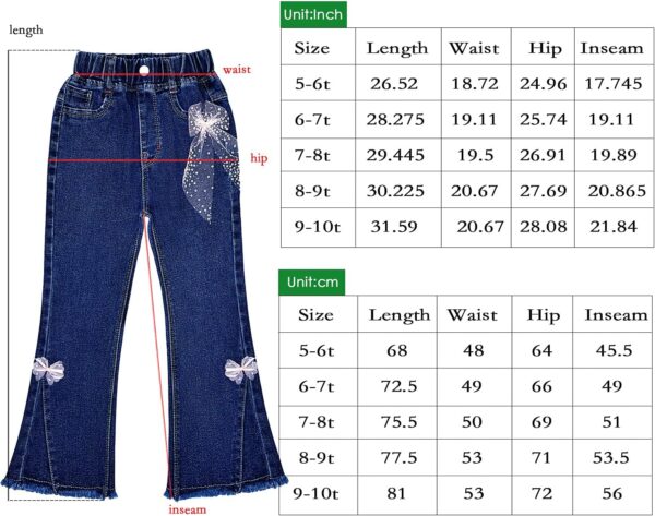 Peacolate 4-10T Spring Fall Little Big Girls 2pcs Clothing Set Tops and Jeans - Image 6