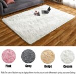 Large Rugs for Living Room,Fluffy Rugs for Bedroom,Cream Bedside Rug,Shaggy Washable Non-Slip Carpet for Lounge,Kids Room(Cream, 160x230 cm) - Image 2