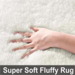 Large Rugs for Living Room,Fluffy Rugs for Bedroom,Cream Bedside Rug,Shaggy Washable Non-Slip Carpet for Lounge,Kids Room(Cream, 160x230 cm) - Image 3