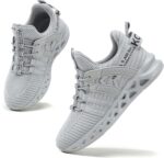 Kricely Boys Kids Trainers Boys Tennis Shoes Girls Running Walking Shoes School Gym Sports Trainers Breathable Lightweight Sneakers