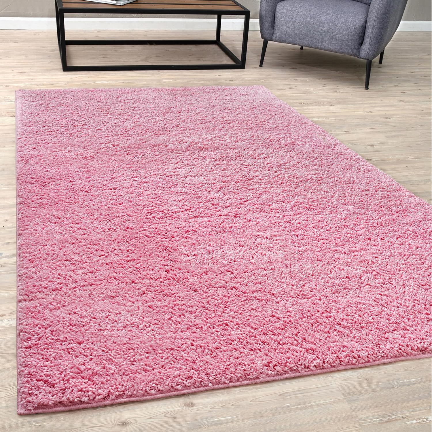 1744880715_91tQzExAjL._AC_SL1500_.jpg Living Room Rug - Cosy, Soft and Easy-to-Clean Area Rugs for Bedrooms and Kitchens, (Pink, 160 x 230 cm) - Image 1