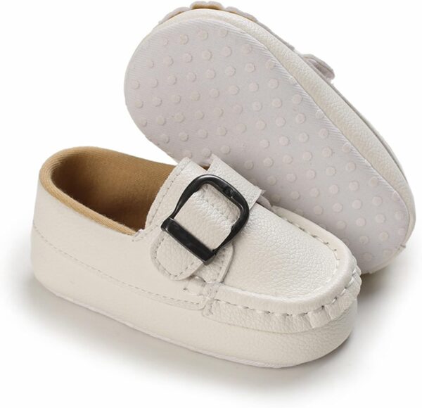 Baby Girls Loafers Prewalker Dress Shoes Infant Boys 𝗢xford PU Leather Soft Sole Anti-Slip Flat Buckle Sneakers Baby Girl Shoes 9 12 Months Light Up Shoes Toddler Boys Size 6 - Image 5