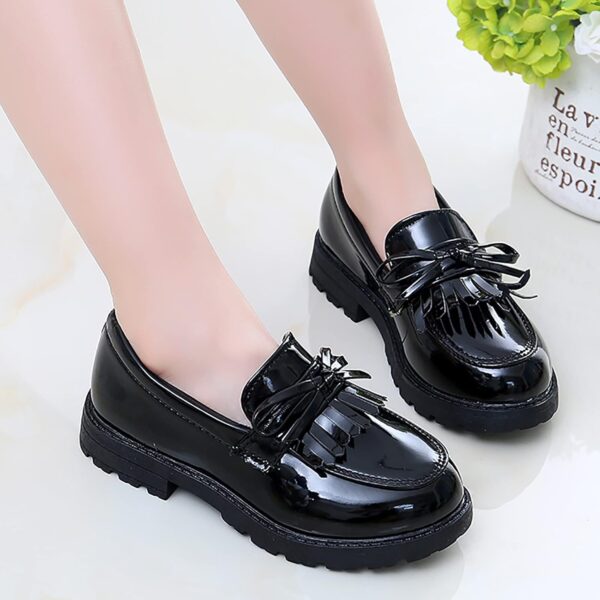Girls' Slip On Loafer Tassel Bow School Dress Shoes for Girls Trainers Boys 32 - Image 2
