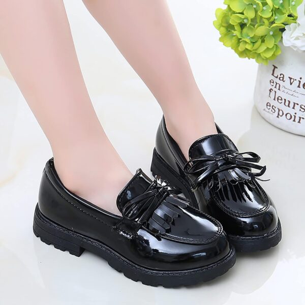 Girls' Slip On Loafer Tassel Bow School Dress Shoes for Girls Trainers Boys 32 - Image 3