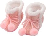 IQYU Crib Shoes Boots Warm Shoes Boots Kids Outdoor Snow Boots Kids Socks Shoes Floor Socks Baby Socks Children's Shoes Boys Leather Shoes Non-Slip Baby Boots, pink, 3 Months - Image 5