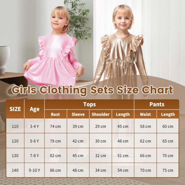 Gogokids Girl 2 Piece Outfits Children Long Sleeve Tops + Pants Set Clothes - Image 7