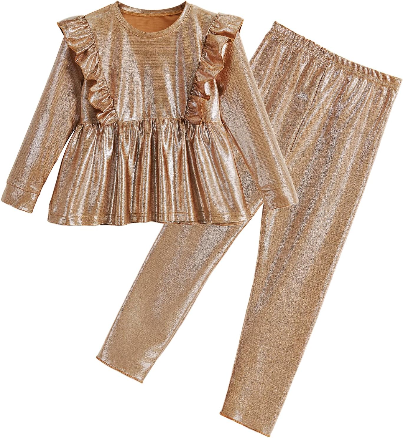 1744925342_814pVHp5wHL._AC_SL1500_.jpg Gogokids Girl 2 Piece Outfits Children Long Sleeve Tops + Pants Set Clothes - Image 1