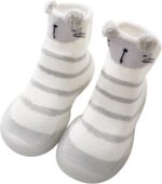 Baby Little Girls Boys Socks with Grips All Weather Moccasins Anti-Slip Fuzzy Slipper Floor Breathable Baby Registry Gifts