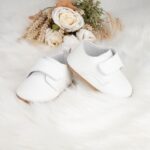 HsdsBebe Baby Boys Girls Oxford Shoes PU Leather Soft Rubber Sole Sneakers Anti-Slip Toddler Ankle Boots Infant Walking Shoes Moccasins, B/White, 6-12 Months - Image 3