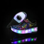 HUSKSWARE Roller Skates, 2-Wheel Skateboard Shoes, Adjustable Multifunctional Sports Shoes, USB Charging Mode, for Boys and Girls, Sizes 31-40 EU. - Image 7